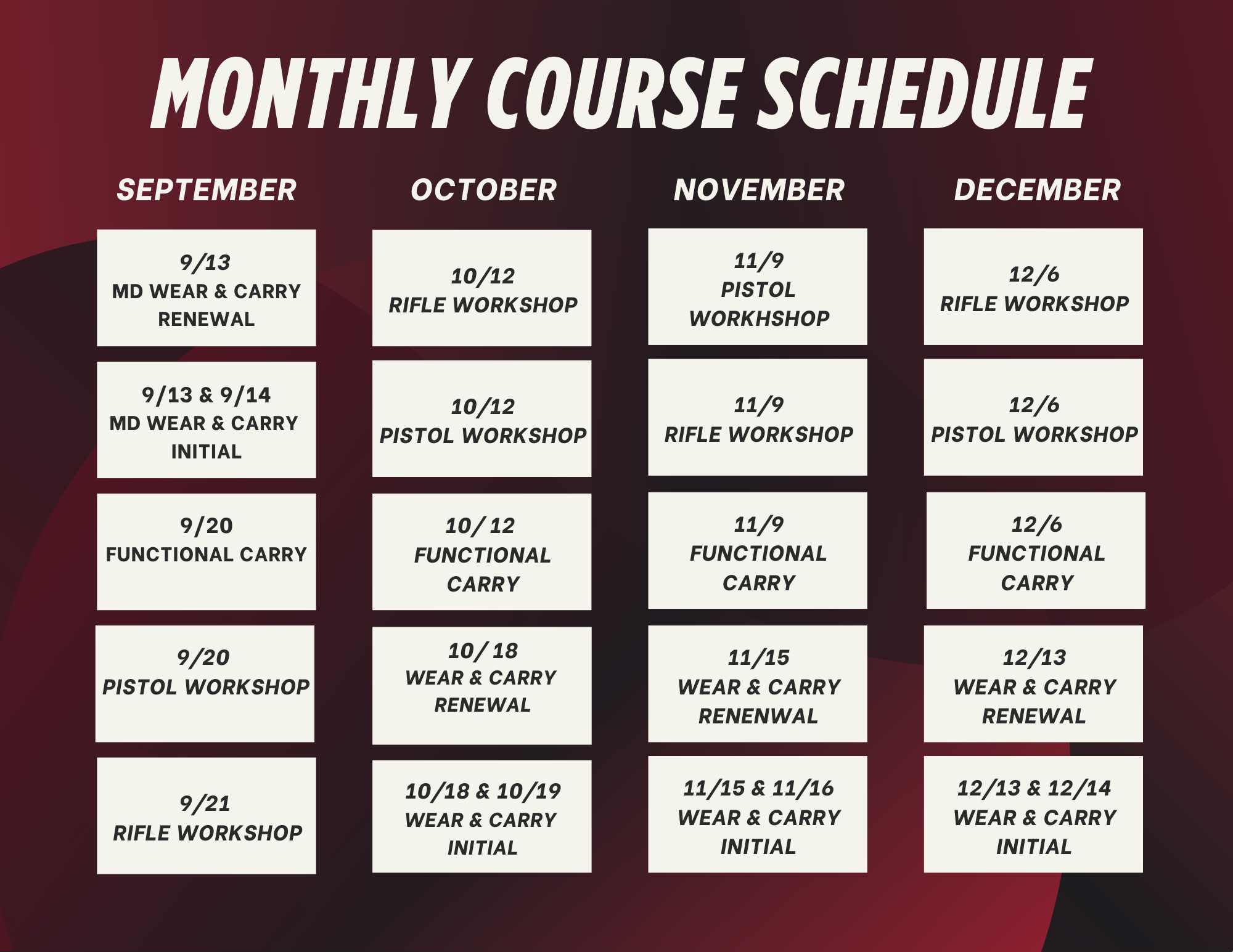 Red And Black Geometric Gradient Gym Class Schedule (5)